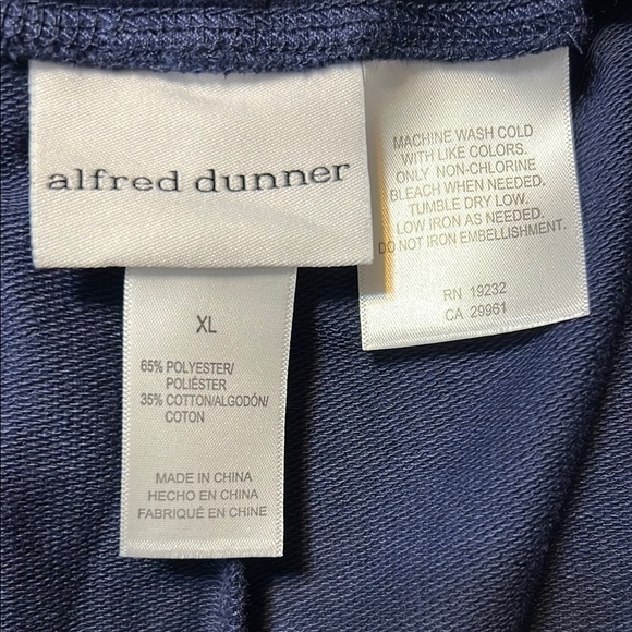 Alfred Dunner Navy Pants with Floral Embroidery - Picture 9 of 9